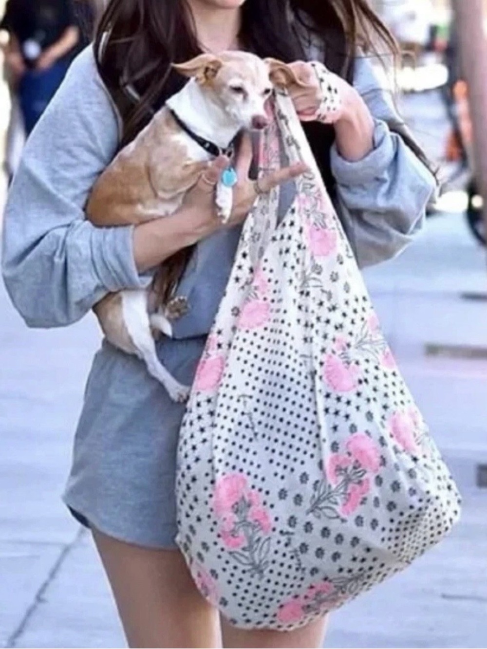 Free People Reusable MEDIUM Tote Crossbody Shoulder Bag, Gauze Boho Shopping Bag - Picture 7 of 7